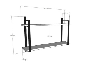 Rafturi perete, Solid Base, UnicUtil, 90 x 60 x 22 cm, Nuc - Img 3