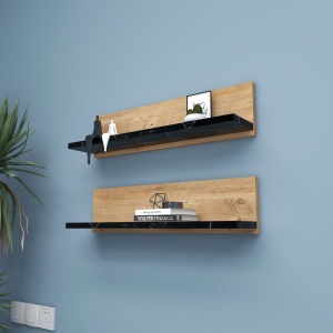 Rafturi perete, Solid Edge, UnicUtil, 60 x 15 x 13 cm, Pin Negru - Img 3