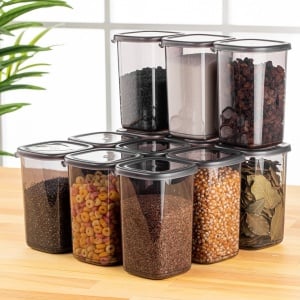 Set 12 recipiente alimentare , UnicUtil, Stylish Compact, Antracit - Img 1