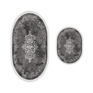 Set covorase baie 2 piese, Chic Finish, UnicUtil, Gri - Img 2