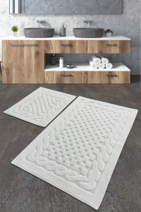 Set covorase baie 2 piese, Deluxe Soft, UnicUtil, Ecru - Img 1