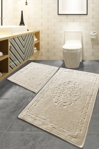 Set covorase baie 2 piese, Elegant Design, UnicUtil, Mink, Multicolor - Img 1