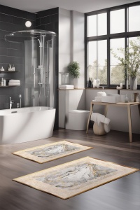 Set covorase baie 2 piese, Modern Look, UnicUtil, Multicolor