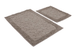 Set covorase baie 2 piese, Sophisticated Texture, UnicUtil, Bej, Multicolor - Img 2