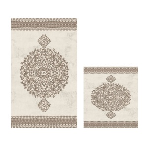 Set covorase baie 2 piese, Sophisticated Texture, UnicUtil, Maro - Img 2