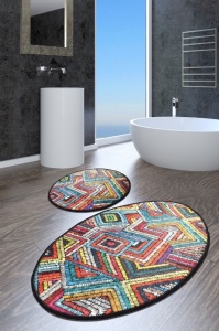 Set covorase baie 2 piese, Sophisticated Texture, UnicUtil, Multicolor - Img 1