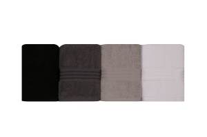 Set prosoape de mana 4 bucati, Luxury Touch, UnicUtil, Negru, Alb - Img 3