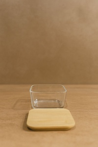 Set recipiente depozitare din sticla cu capac din bambus, 4 x 300 ml - Img 5