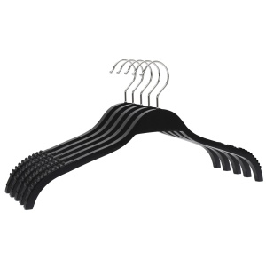 Umeraș din lemn, cu margini de cauciuc anti-alunecare si design modern, Negru, 1 bucata - Img 5