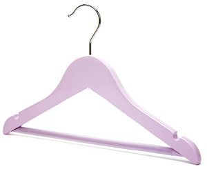 Umeraș din lemn de artar cu bara pentru pantaloni, pentru copii, Roz, 1 bucata - Img 2