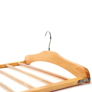 Umeraș pliabil din lemn, Multifunctional, Natur, 1 bucata - Img 5