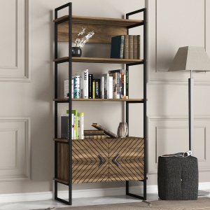 Biblioteca, Geometric Style, UnicUtil, 82 x 39 x 180 cm, Maro - Img 2