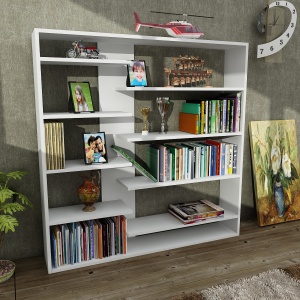 Biblioteca, Linear FlowPro, UnicUtil, 125 x 22 x 126 cm, Alb, UUBIB46 - Img 4