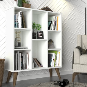 Bibliotecă, Open Charm, UnicUtil, 91 x 29.5 x 113.6 cm, Alb, UUBIB08 - Img 2