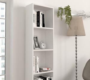 Biblioteca, Slim Frame, UnicUtil, 38.6 x 19.5 x 160 cm, Alb, UUBIB14 - Img 3