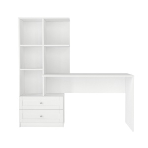 Birou cu dulap pe partea stângă, Mantra, UnicUtil, Alb, 155 cm - Img 7