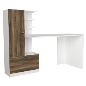 Birou, Edge Design, UnicUtil, 149.5 x 60 x 120 cm, Alb și Maro - Img 8