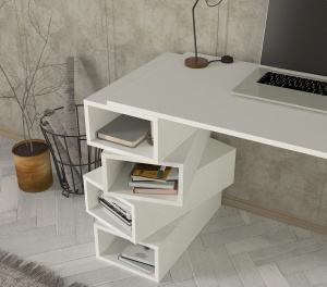 Birou, Geo Space, UnicUtil, 130 x 60 x 75 cm, Alb, UUDESK20 - Img 4