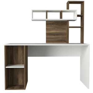 Birou, Modular Harmony, UnicUtil, 140 x 60 x 153.8 cm, Alb și Maro, UUDESK11 - Img 4