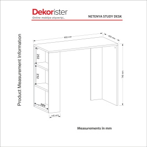 Birou Simplu, Design Modern, UnicUtil, 90 x 40 x 73.8 cm, Gri Beton - Img 9