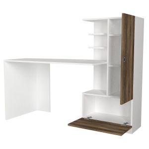 Birou, Smart BrownSpace, UnicUtil, 149.5 x 61.8 x 120 cm, Alb si Maro, UUDESK26 - Img 7