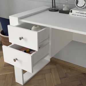 Birou Spațios, Urban Workspace, UnicUtil, 155 x 60 x 72 cm, Alb, UUDESK02 - Img 5