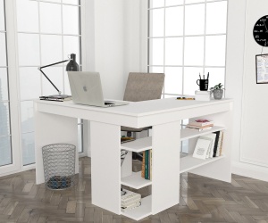 Biroul Multifuncțional, Modern Workspace, UnicUtil, 120 x 45 x 73.8 cm, Alb, UUDESK04 - Img 1