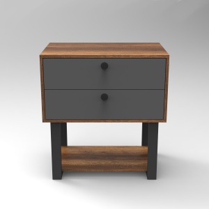 Comoda cu sertare UnicUtil Nuc - Gri Antracit 80 x 52 x 85 cm - Img 2