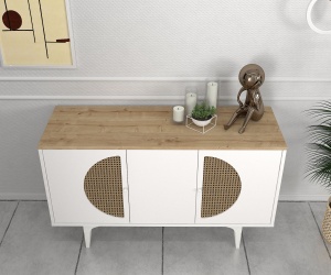 Comoda Elegant Harmony, 130 x 45 x 75 cm, Alb-Natur, UUCOM03, UnicUtil - Img 2