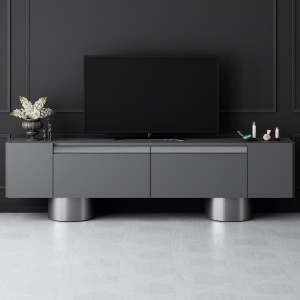 Comoda TV, Bohem Anthracite, UnicUtil, Antracit-Argint, Lățime: 180 cm, Înălțime: 50 cm, Adâncime: 30 cm - Img 2