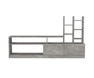 Comoda TV cu Biblioteca UnicUtil, 164 x 25 x 91 cm, Gri Beton, front PAL - Img 8