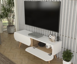 Comoda TV, Elegant Point, UnicUtil, Alb-Crem - Img 5