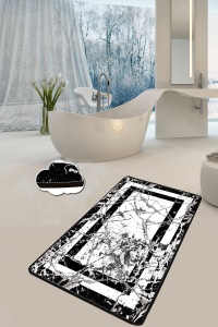Covoras de baie, Deluxe Soft, 70 x 120 cm, UnicUtil, Negru - Img 1