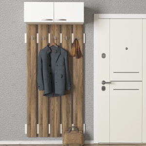 Cuier, BrownWall Order, UnicUtil, 90 x 31.4 x 209.5 cm, Alb-Maro