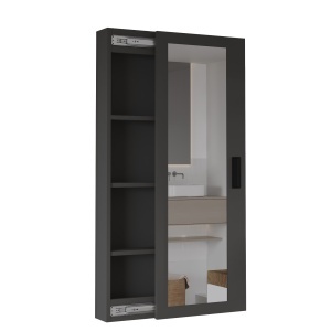Dulap baie cu oglinda UnicUtil Antracit 15 x 44 x 120 cm - Img 6