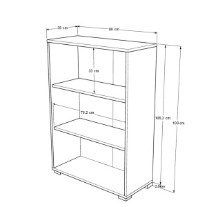 Dulap birou UnicUtil Alb - Stejar 80 x 35 x 109 cm - Img 6