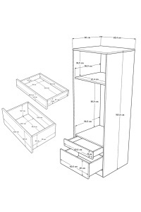 Dulap de baie pentru uscator UnicUtil cu sertar Antracit 65 x 60 x 180 cm - Img 6