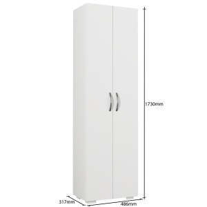 Dulap de bucătărie din pal melaminat Abel, alb, design modern și funcțional pentru organizare eficientă, 48.6 x 31.4 x 173 cm - Img 5