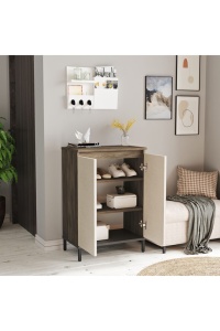 Dulap multifuncțional cu pantofar, 60x35.5x85.6 cm, Maro-Crem-Antracit, UnicUtil - Img 2