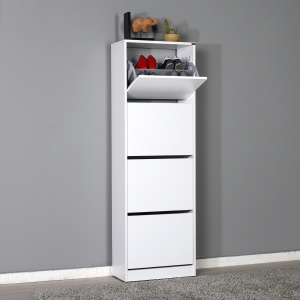 Dulap pentru pantofi, Shc 340, UnicUtil, Alb, Lățime: 51 cm, Înălțime: 157 cm, Adâncime: 26 cm - Img 2