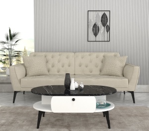 Masa de Cafea Bold Statement, UnicUtil, 100 x 60 40 cm, Alb-Negru - Img 2