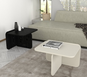 Masa de Cafea Elegant Mix, UnicUtil, 93.6 x 60 x 40, Crem-Alb, UUMC16 - Img 2