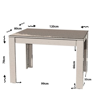 Masă de sufragerie, Single 120, UnicUtil, Nuc, Lățime: 120 cm, Înălțime: 78 cm, Adâncime: 80 cm - Img 6