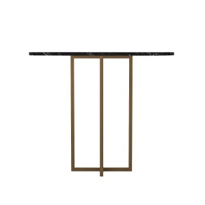 Masă decorativă Boressi din pal melaminat cu finisaj Black Marble, eleganță modernă pentru interior rafinat, 90 x 29.6 x 75 cm - Img 7