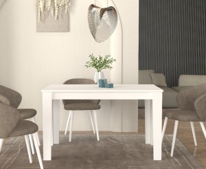 Masă dining living și bucătărie, Darlen, UnicUtil, Alb, 125 cm - Img 4