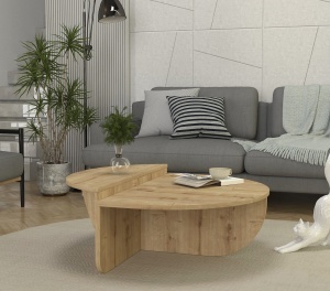 Măsuță de cafea Nilvia din pal melaminat finisaj Sapphire, design elegant și funcțional pentru living, 90 x 85 x 35 cm