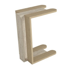 Măsuță laterală Maysa din pal melaminat finisaj travertin, compactă și practică pentru decor modern, 45 x 30 x 58.6 cm - Img 6