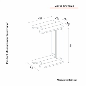 Măsuță laterală Maysa din pal melaminat finisaj travertin, compactă și practică pentru decor modern, 45 x 30 x 58.6 cm - Img 2