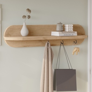 Raft de perete Rattan 60x11x14 cm, PAL melaminat — Novion 2, UnicUtilY - Img 2