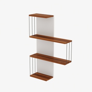 Rafturi perete, Classic Form, UnicUtil, 64 x 96 x 19 cm, Pin Alb - Img 5